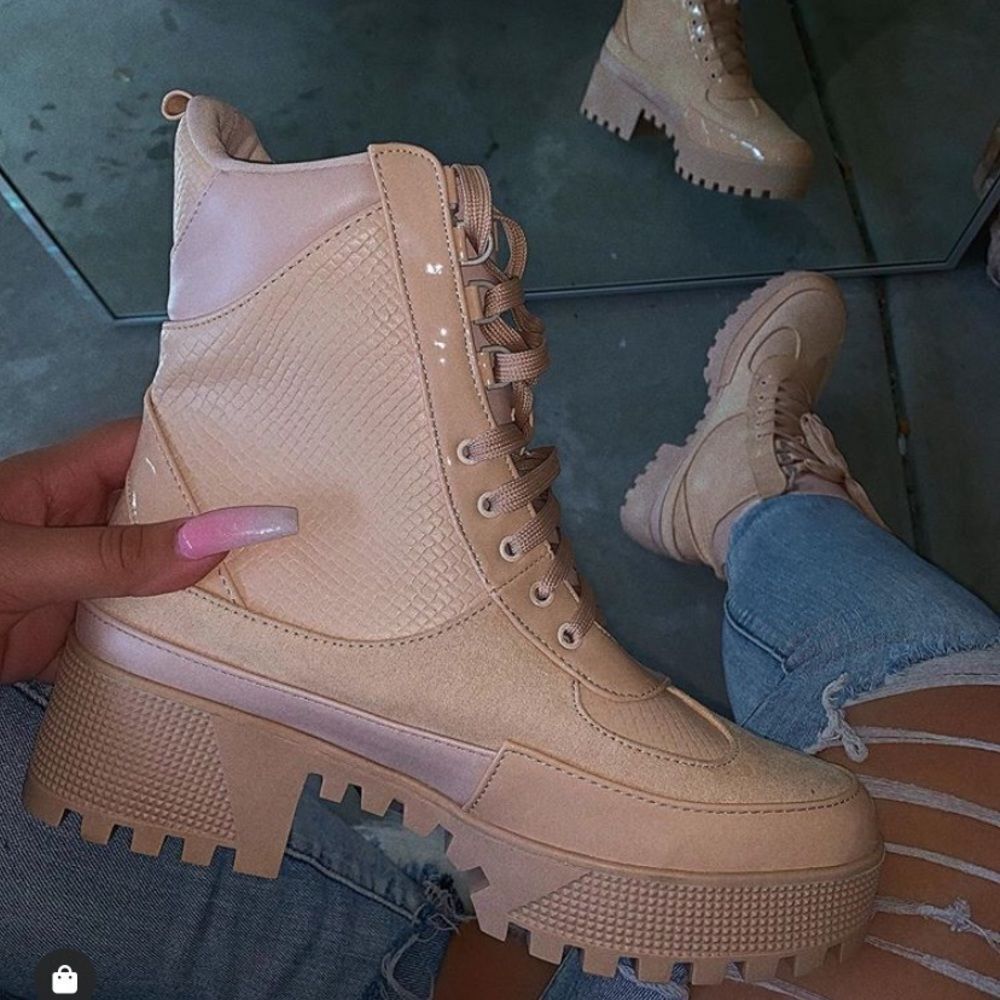 Kylie Combat boot nude